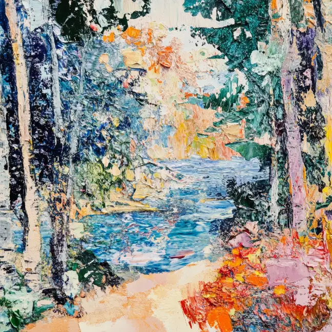 impressionism landscape by the lake generated by PicLumen's ai art generator