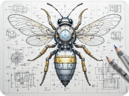 mechanical bee concept design created by piclumen ai image generator