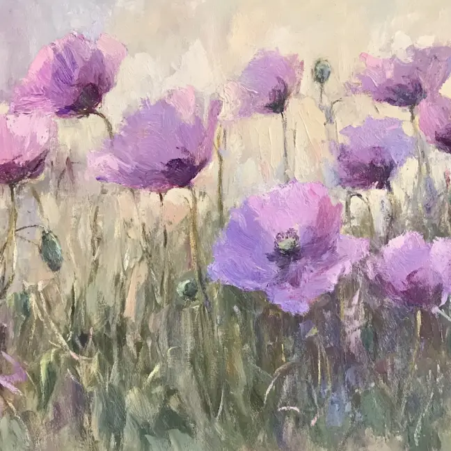 purple flower blossom of impressionism style created with piclumen ai art generator