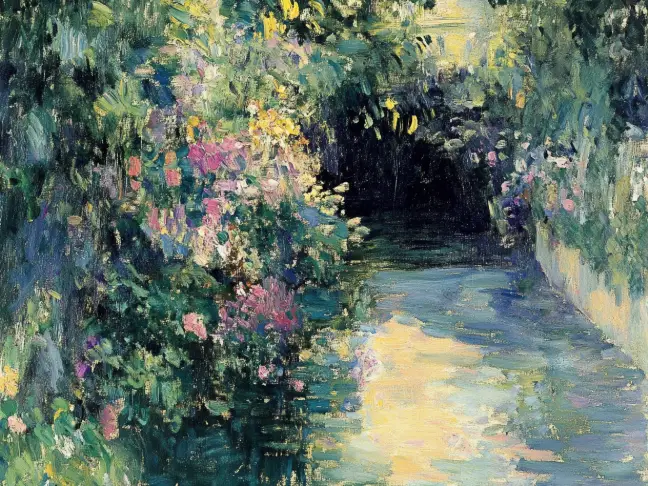 raod full of flowers image of impressionism style created with piclumen ai art generator