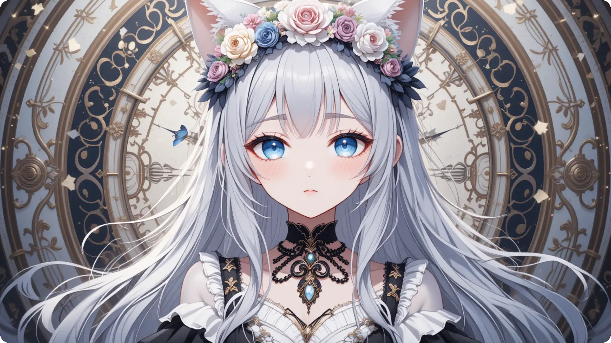 ai generated anime girl with meter dial background image from PicLumen