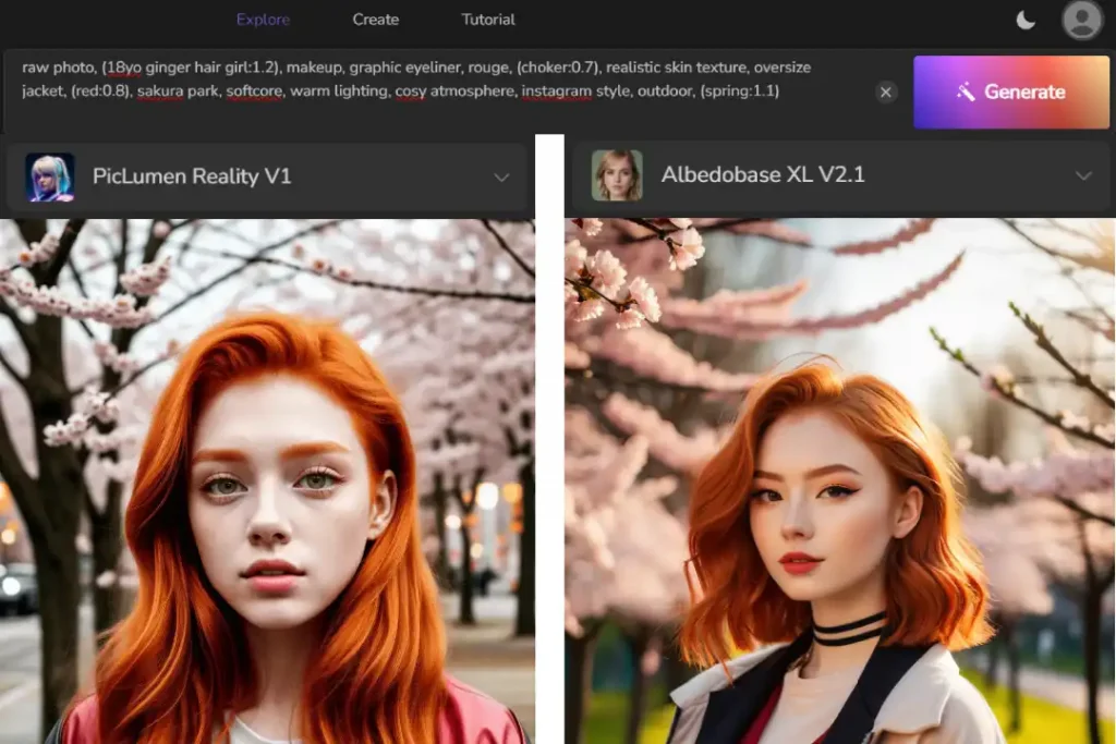 PicLumen's two models for creating realistic images