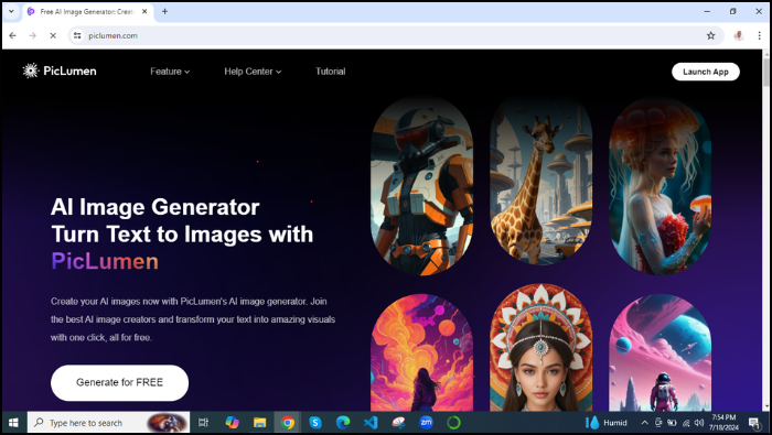 Free AI image generator - PicLumen