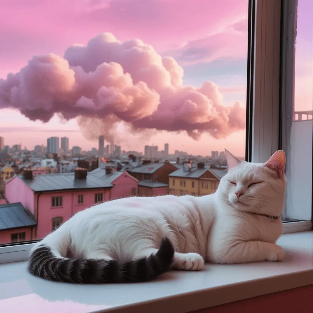 ai generated realistic art - a cat on the windowsill