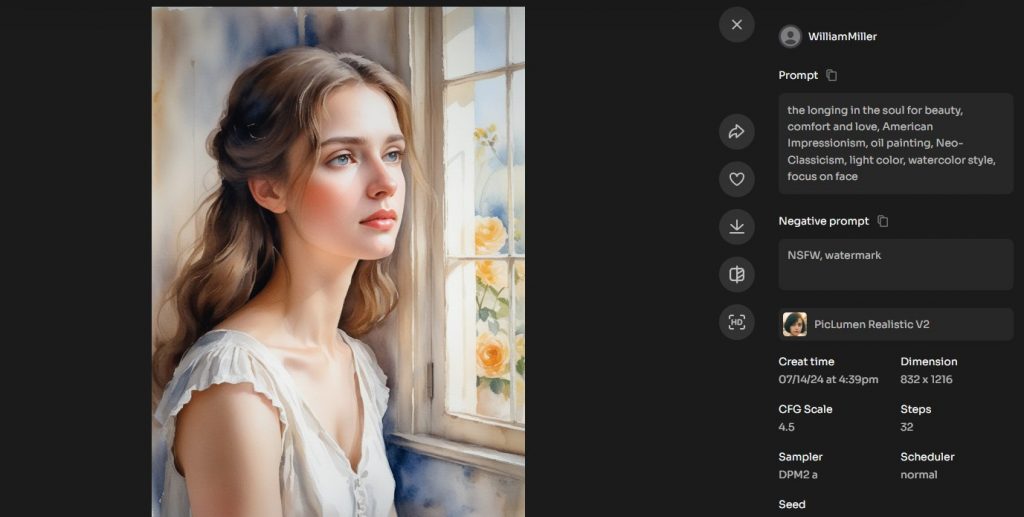 watercolor painting generated by realistic ai image generator