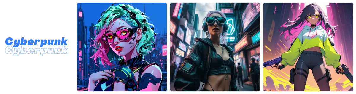 text to image generator created cyberpunk images