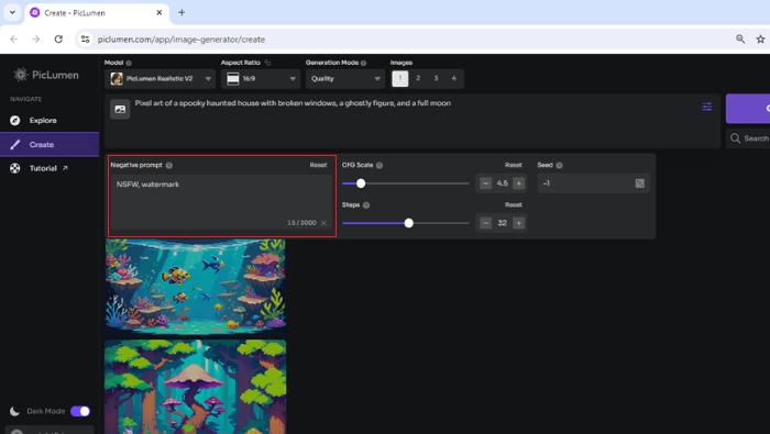 adjusting advanced parameters