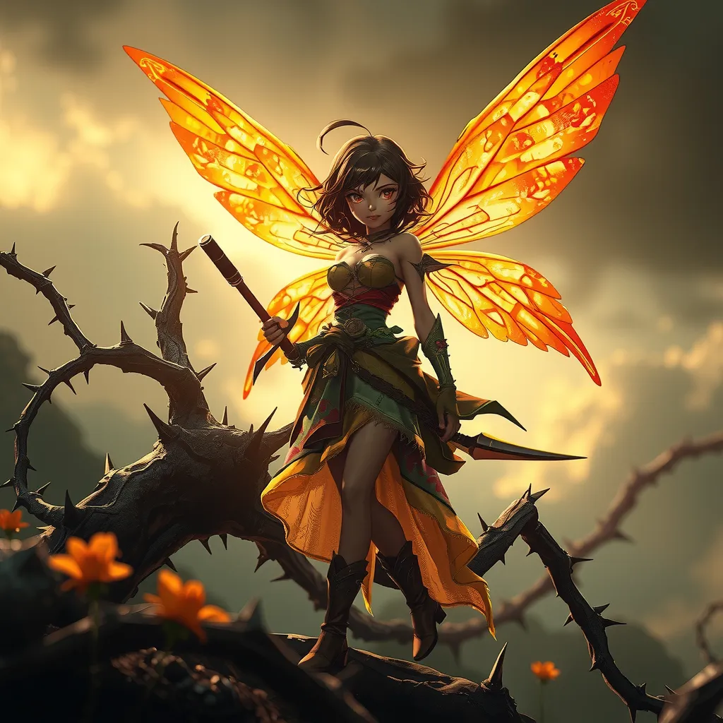 ai generated female with wings standing on the woods