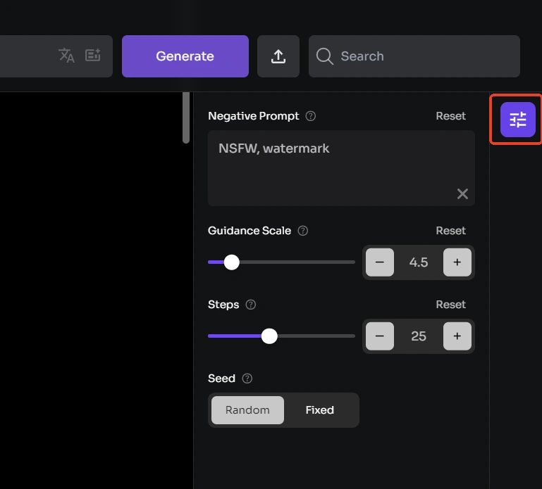 new position of advanced parameters