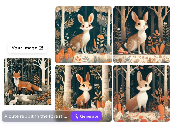 4 illustration images generated from a photo