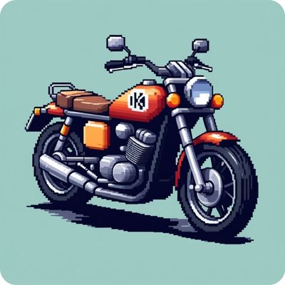 a cool motorcycle of pixel drawing