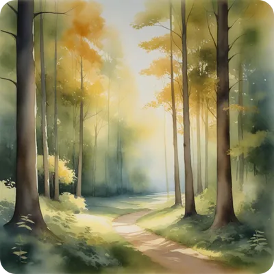 ai generated illustration of a forest in watercolor style