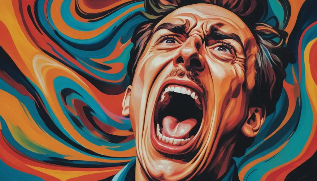 An Expressionist portrait of a person screaming