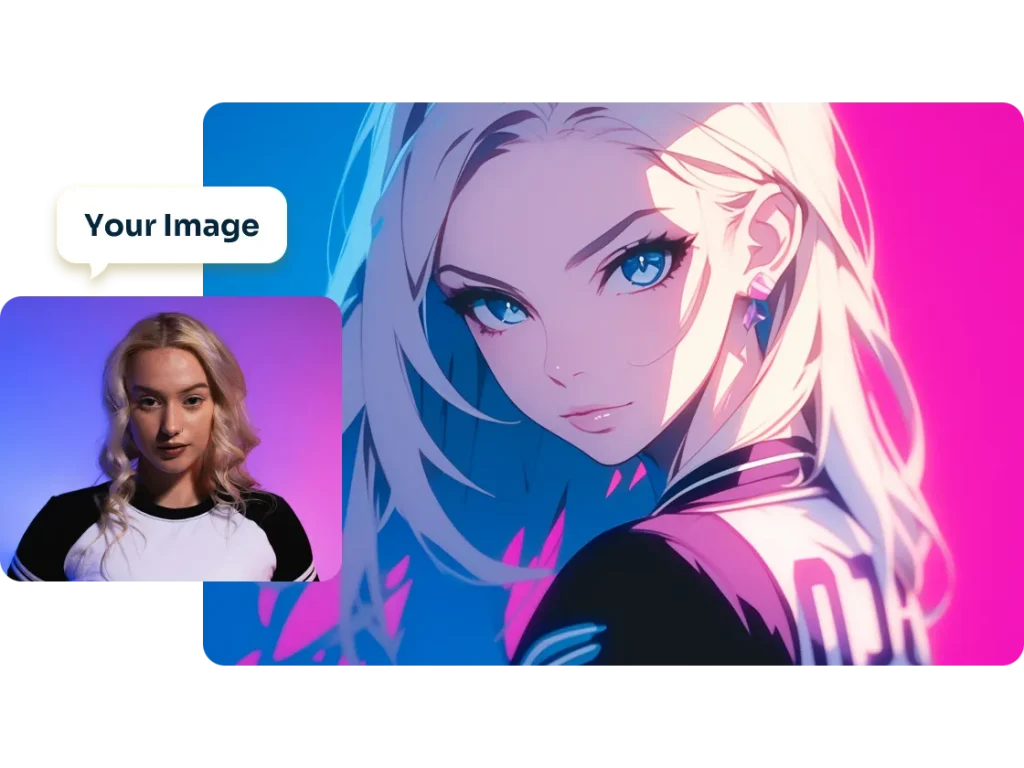 from a female photo generated anime character