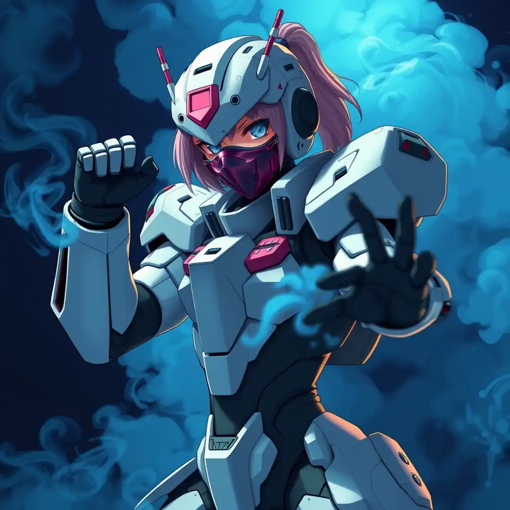 FLUX AI image generator: anime girl in mechanical outfit