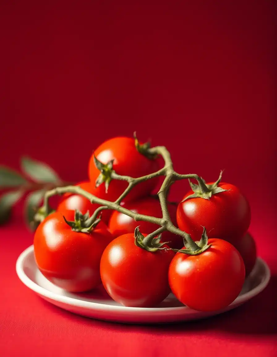 PicLumen AI photo generator: vibrant and fresh cherry tomatoes photography