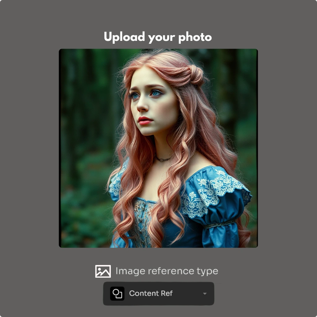 Upload a photo and select content ref