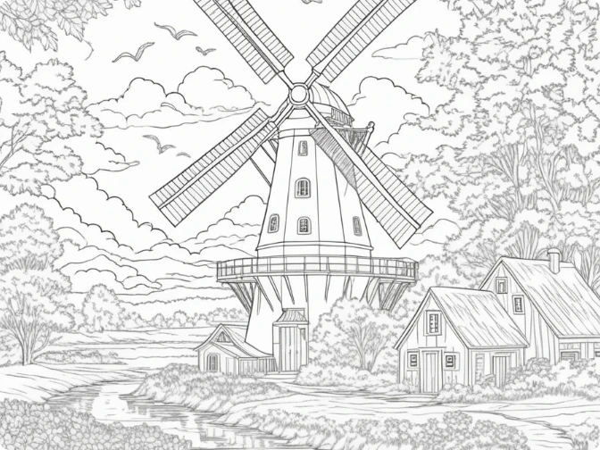 landscape coloring page