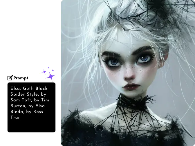 piclumen ai character generated oc in tim burton style