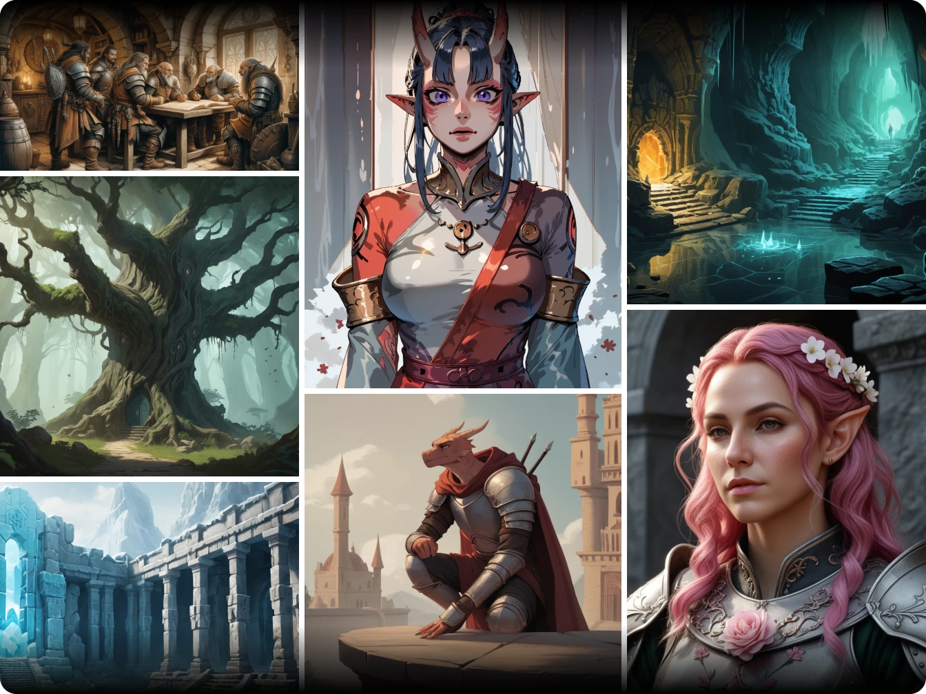 7 ai generated dnd art images