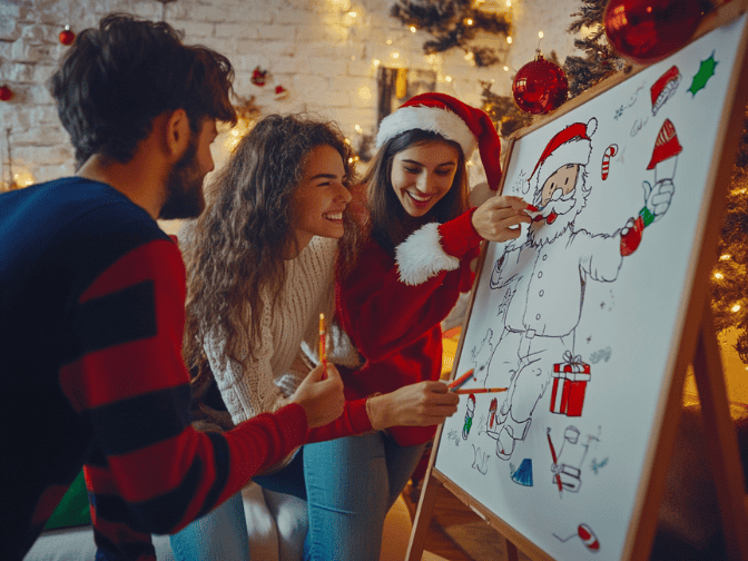 christmas coloring page - party interaction