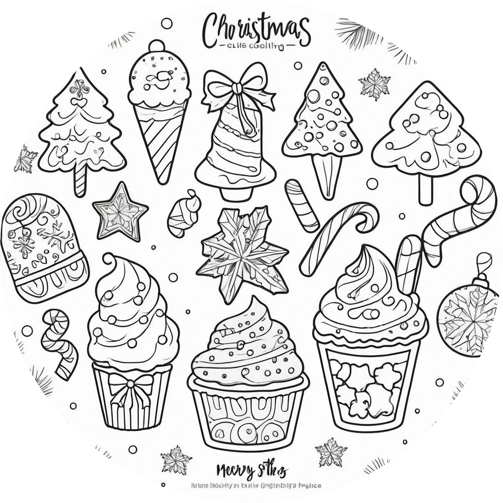 christmas coloring page - xmas treats