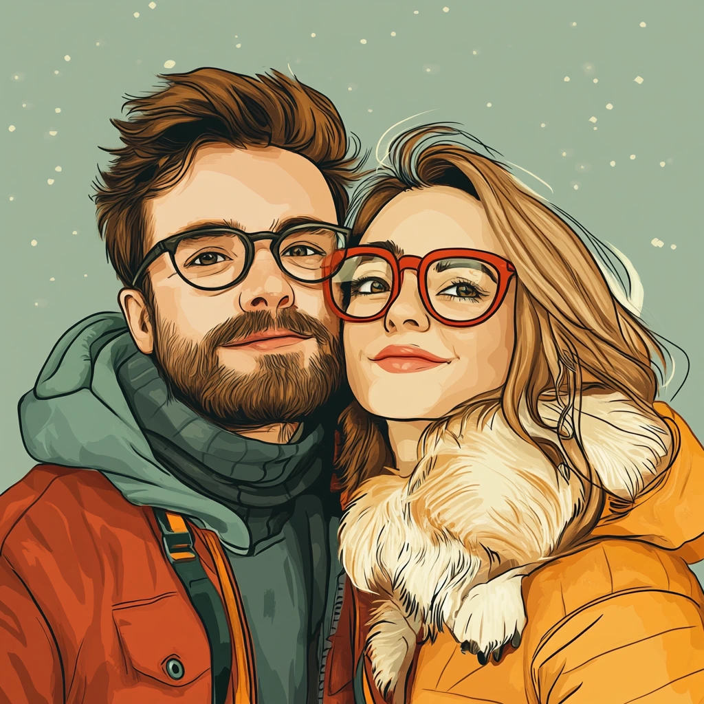 handpainted couple avatar