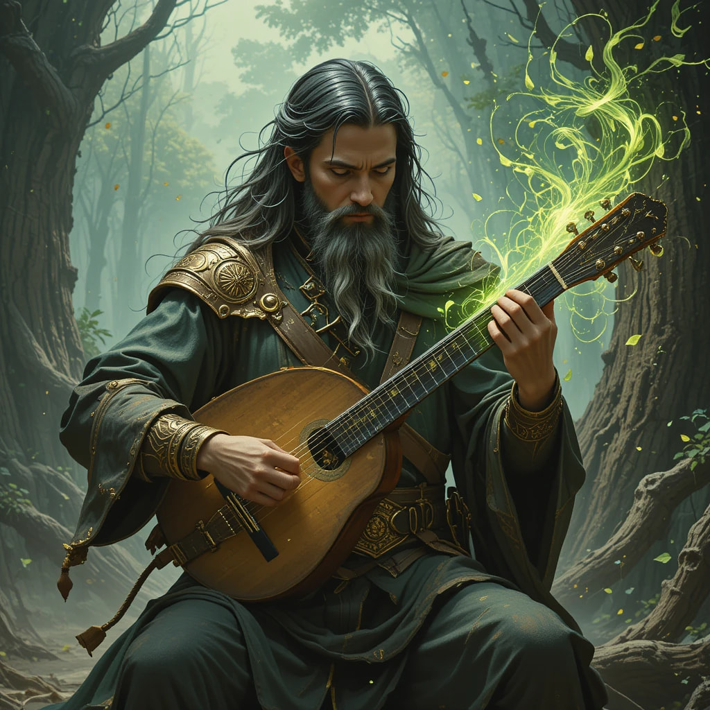 DnD art-a bard playing a lute