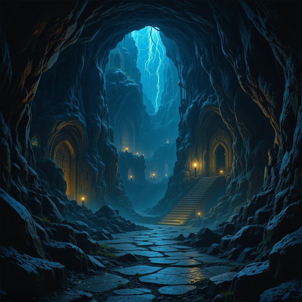 DnD art-a mysterious underground kingdom