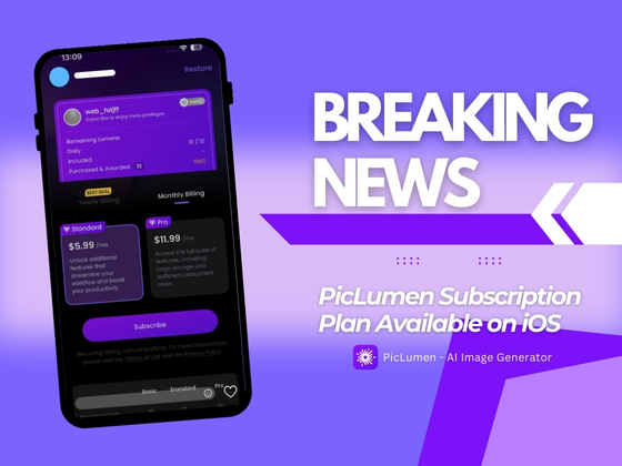 PicLumen Subscription Plan Available on iOS