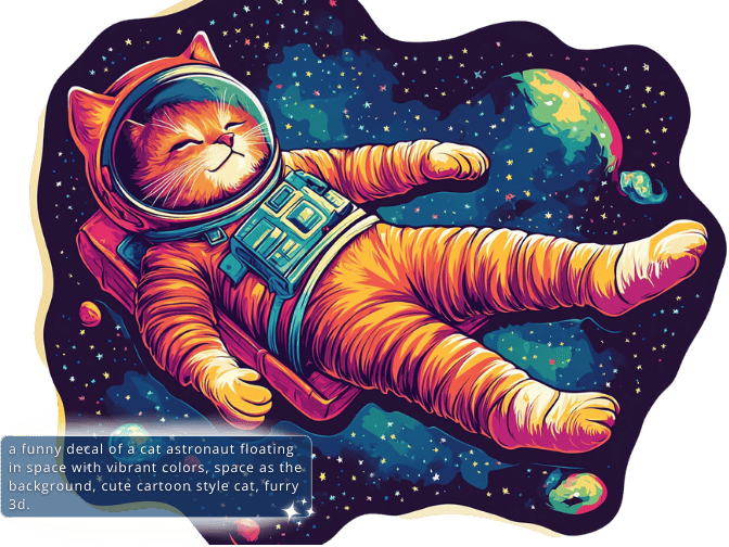 ai sticker generator - a cat astronaut sticker from text