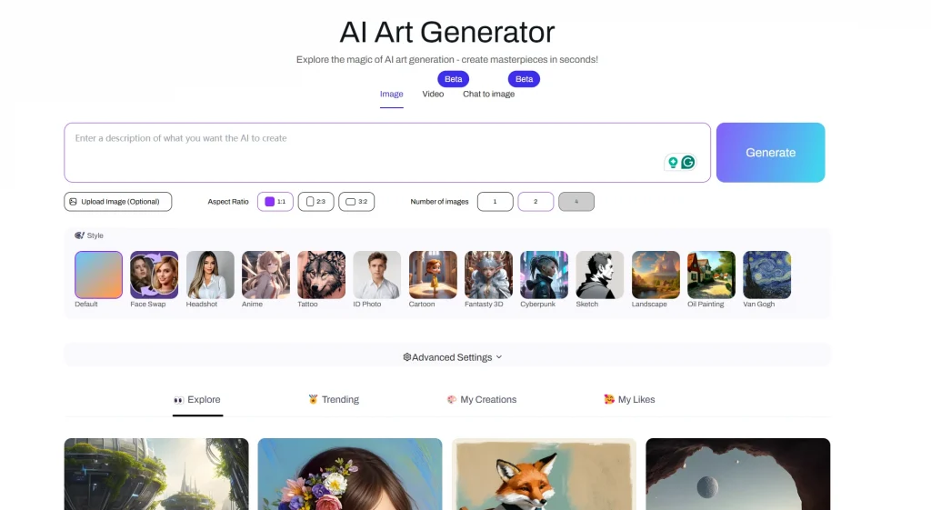 artguru creating interface