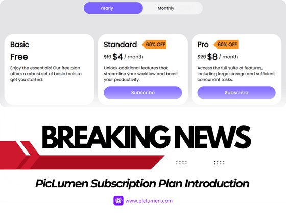 PicLumen Subscription Plan Introduction