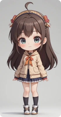 chibi full body character with long hair